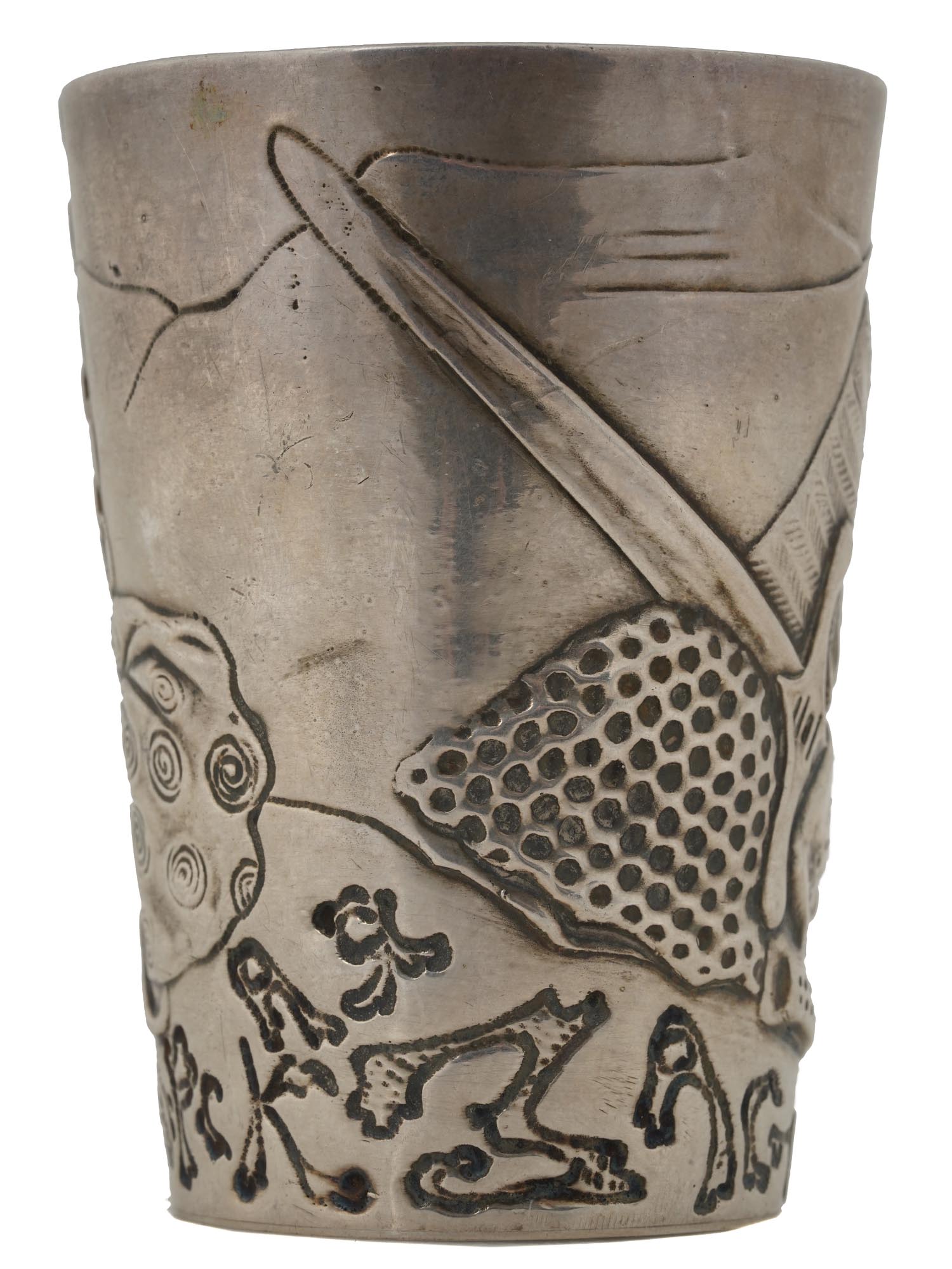 RUSSIAN SILVER WARRIOR BOGATYR VODKA BEAKER CUP PIC-4